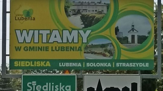 Tablica powitalna Siedliska-Gmina Lubenia
