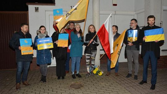 Atak Rosji na Ukrainę. Protest pod konsulatem w Rzeszowie