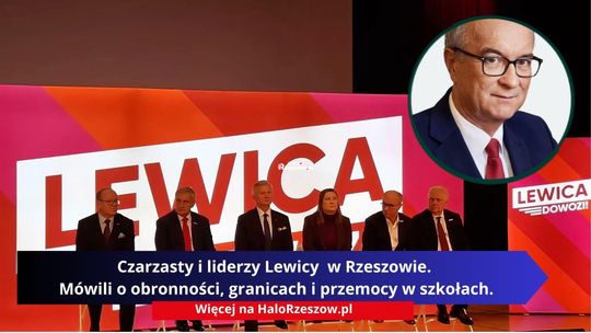 Czarzasty i liderzy Lewicy  w Rzeszowie. Mówili o obronności, granicach i przemocy w szkołach.