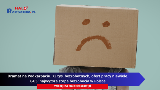 Dramat na Podkarpaciu. 72 tys. bezrobotnych. GUS alarmuje: najwyższa stopa bezrobocia w Polsce.