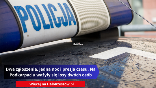Dwa zgłoszenia, jedna noc i presja czasu. Na Podkarpaciu ważyły się losy dwóch osób