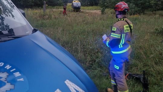 Groźny wypadek w naszym regionie. 12-latek jechał rowerem, trzymając się hulajnogi. Wylądował śmigłowiec LPR [ZDJĘCIA]