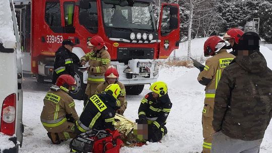 Hermanowa. Strażacy i świadkowie uratowali przysypanego ziemią mężczyznę