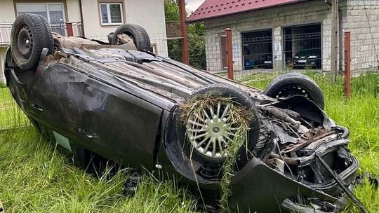Kolejne dachowanie. Tym razem w Bączalu Górnym