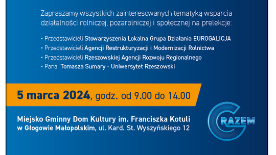 Konferencja regionalna "DZIAŁAJ_RAZEM_LOKALNIE" w Głogowie Młp. ZAPROSZENIE