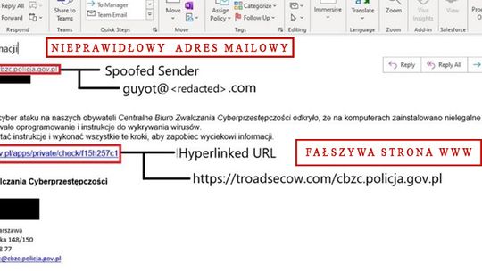 Ostrzeżenie o fałszywych e-mailach dotyczących rzekomego cyberataku
