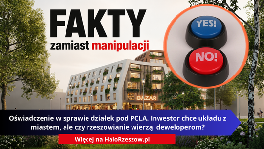 Oświadczenie w sprawie działek pod PCLA. Inwestor chce układu z miastem, ale Rzeszowianie na tym zyskają?