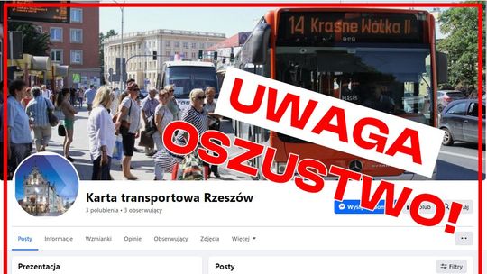 Oszuści podszywają się pod rzeszowski ZTM! Nie klikaj w linki podawane przez stronę „Karta transportowa Rzeszów”