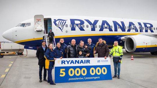 Pięć milionów pasażerów Ryanaira w Jasionce!