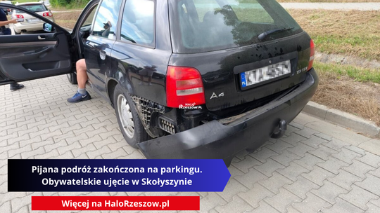 Pijana podróż zakończona na parkingu. Obywatelskie ujęcie w Skołyszynie