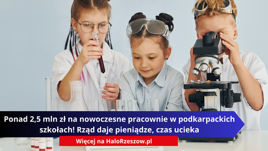 Ponad 2,5 mln zł na nowoczesne pracownie w podkarpackich szkołach! Rząd daje pieniądze, czas ucieka