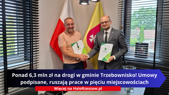 Ponad 6,3 mln zł na drogi w gminie Trzebownisko! Umowy podpisane, ruszają prace w pięciu miejscowościach