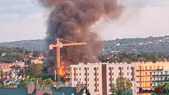 Pożar budynku gospodarczego przy ul. Uroczej w Rzeszowie