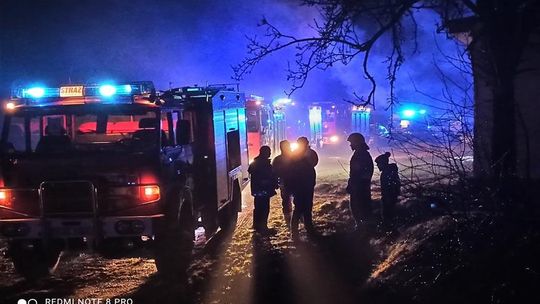 Pożar domu w Lubeni