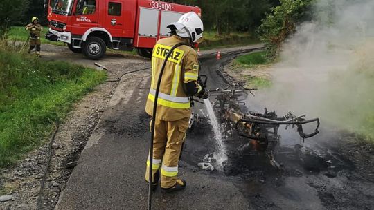 Pożar quada. Interweniowała OSP Lubenia