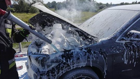 Pożar samochodu na A4 na odcinku Rzeszów - Korczowa