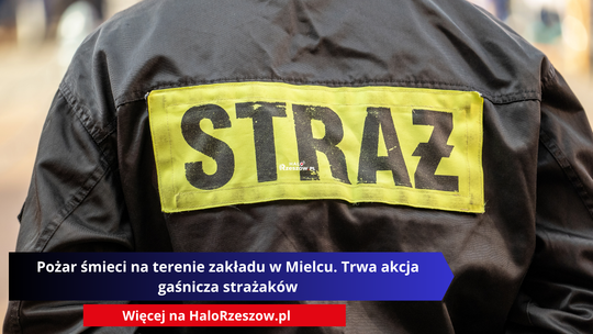 Pożar śmieci na terenie zakładu w Mielcu. Trwa akcja gaśnicza strażaków