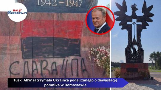 Premier Tusk: ABW zatrzymała Ukraińca podejrzanego o dewastację pomnika w Domostawie