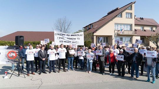 Protest mieszkańców Jasionki przeciwko budowie Centralnego Portu Komunikacyjnego