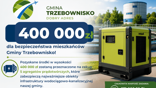 Przełom w Gminie Trzebownisko! 400 tysięcy złotych trafi na zabezpieczenie dostaw wody i kanalizacji