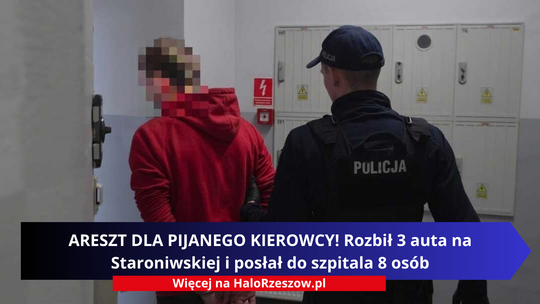 Rozbił 3 auta na Staroniwskiej i wysłał do szpitala 8 osób