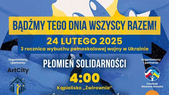 Rzeszów jako Miasto - Ratownik po raz kolejny okaże wsparcie walczącej o niepodległość Ukrainie, wzniecając symboliczny “Płomień solidarności”