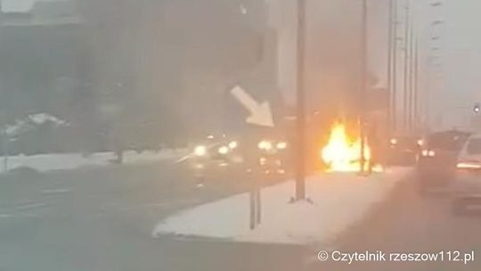 Rzeszów. Na Rejtana spłonął samochód [WIDEO]