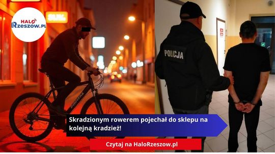 Skradzionym rowerem pojechał do sklepu na kolejną kradzież!