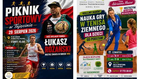 Sportowe lato w gminie Trzebownisko. Piknik z Różańskim w Tajęcinie, a w Nowej Wsi tenis
