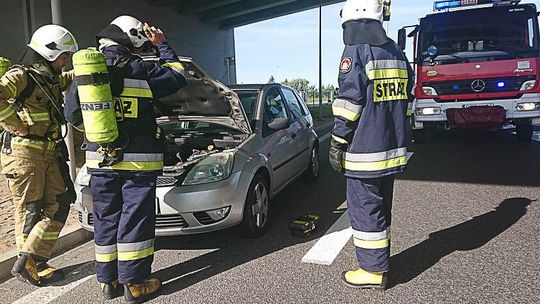 Świlcza. Pożar samochodu na S-19