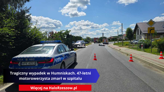 Tragiczny wypadek w Humniskach. 47-letni motorowerzysta zmarł w szpitalu