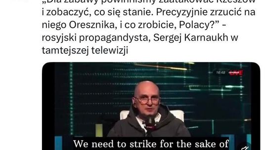 Uderzmy w Rzeszów i zobaczmy, co się stanie”. Szokujące słowa rosyjskiego propagandysty wywołały burzę
