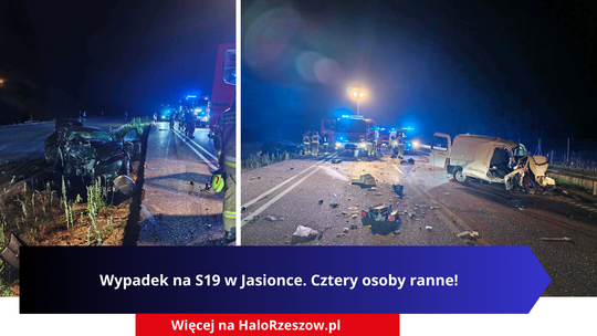 Wypadek na S19 w Jasionce. Czołowe zderzenie blokuje drogę, objazdy