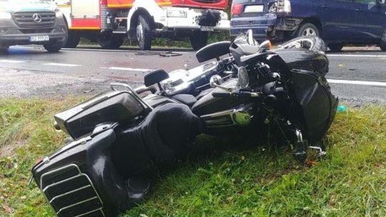 Wypadek w Głogowie Młp. Zderzenie samochodu z motocyklem