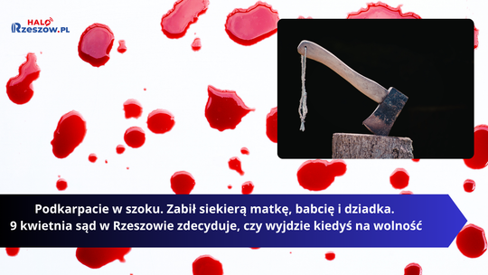 Zabił siekierą matkę, babcię i dziadka. 9 kwietnia sąd w Rzeszowie zdecyduje, czy wyjdzie kiedyś na wolność Zabił siekierą matkę, babcię i dziadka. 9 kwietnia sąd w Rzeszowie zdecyduje, czy wyjdzie kiedyś na wolność