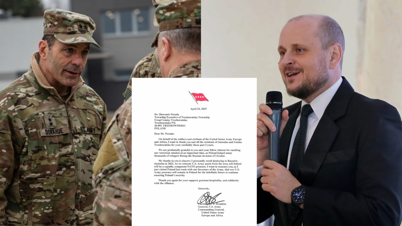 Amerykański generał dziękuje mieszkańcom Trzebowniska: "Wasza gościnność ma znaczenie"