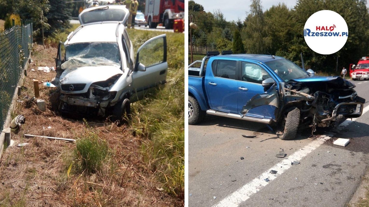 Auto wypadło z DK19 i wpadło do potoku w Małówce