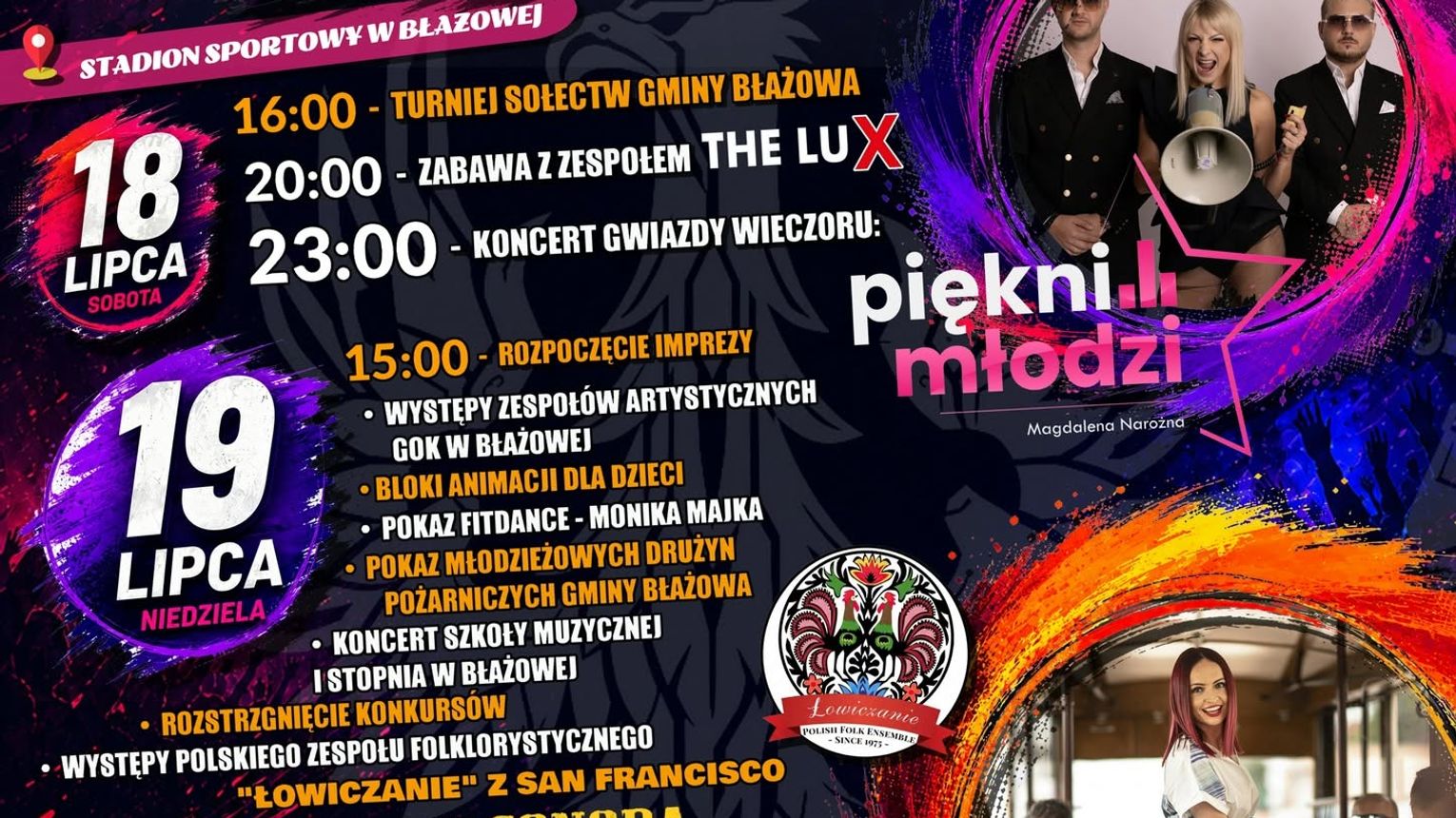Dni Błażowej 2026: Piękni i Młodzi, Brathanki, Polonez oraz Turniej Sołectw w jednym weekendzie