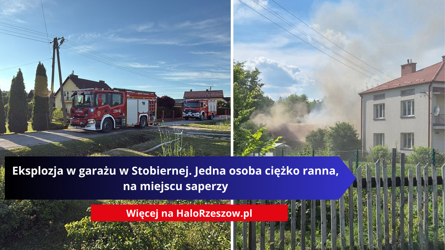 Eksplozja w garażu w Stobiernej. Jedna osoba ciężko ranna, na miejscu saperzy