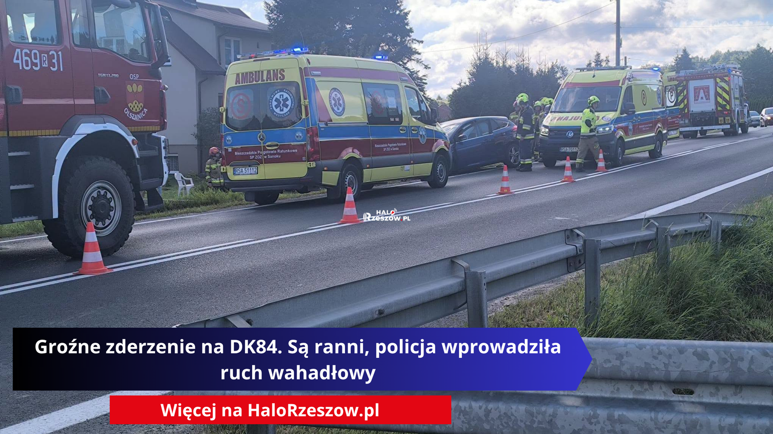 Groźne zderzenie na DK84. Są ranni, policja wprowadziła ruch wahadłowy
