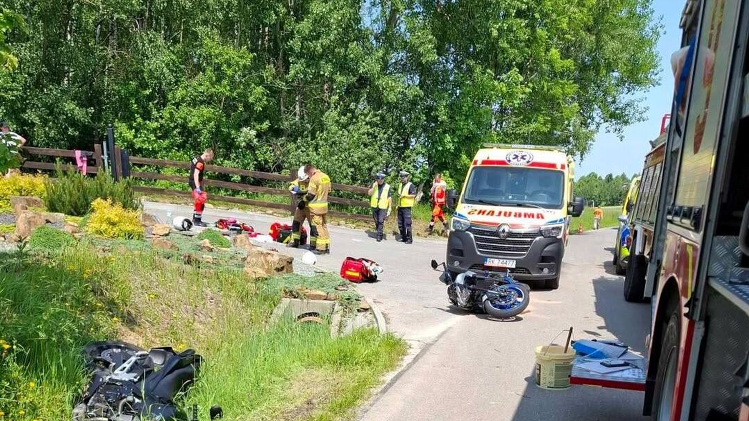 Groźny wypadek dwóch motocyklistów w Baryczce