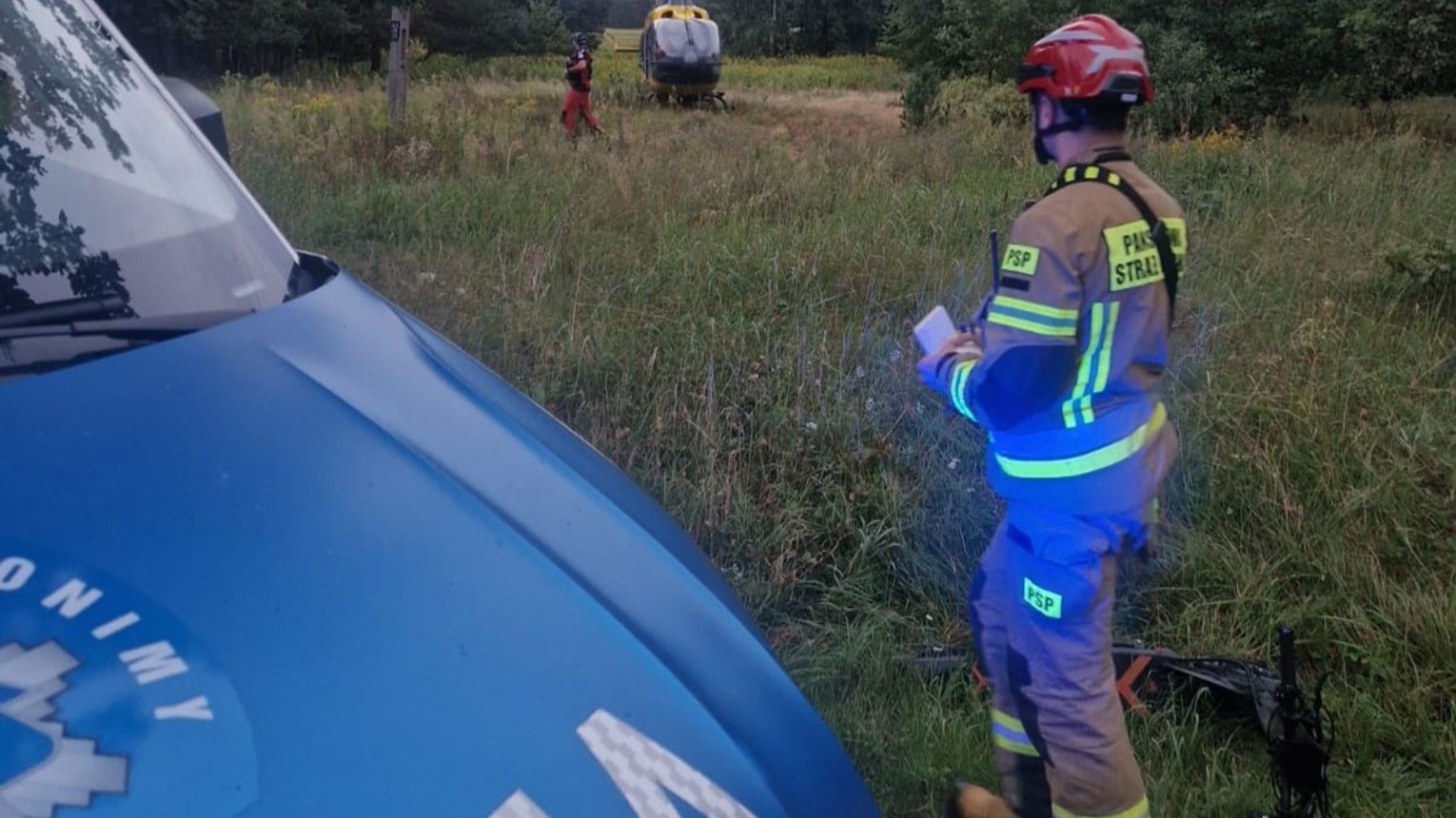 Groźny wypadek w naszym regionie. 12-latek jechał rowerem, trzymając się hulajnogi. Wylądował śmigłowiec LPR [ZDJĘCIA]