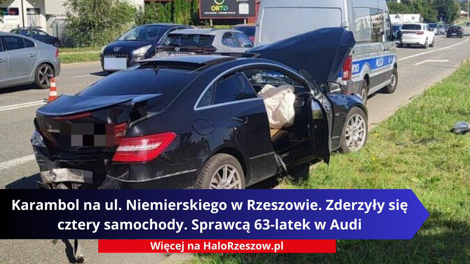 Karambol na ul. Niemierskiego w Rzeszowie. Zderzyły się cztery samochody. Sprawcą 63-latek w Audi