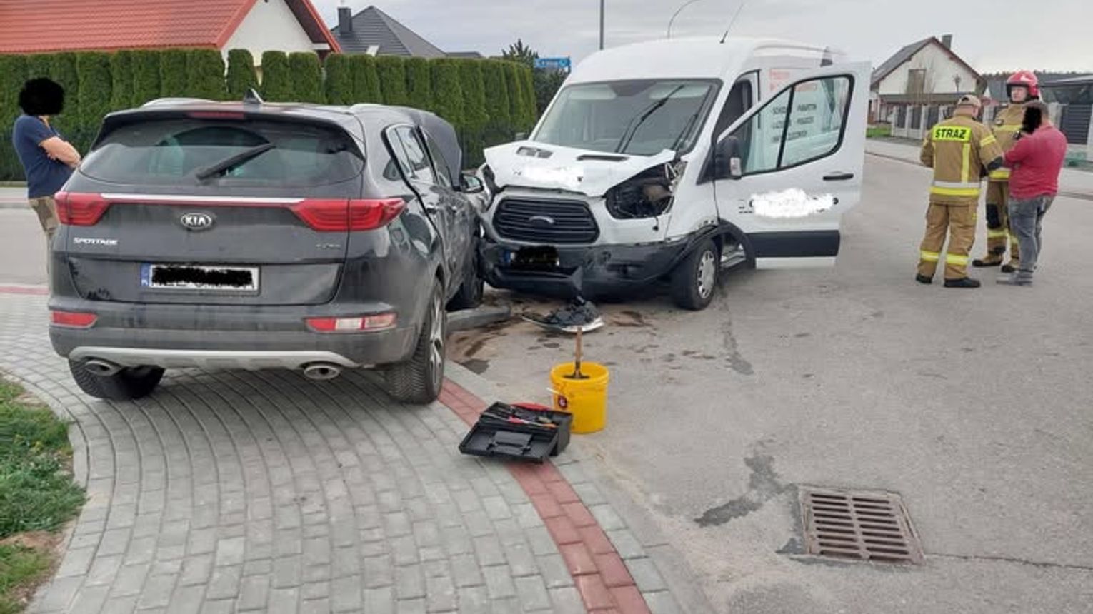 Kolizja drogowa w Głogowie Małopolskim na ulicy Piotra Skargi