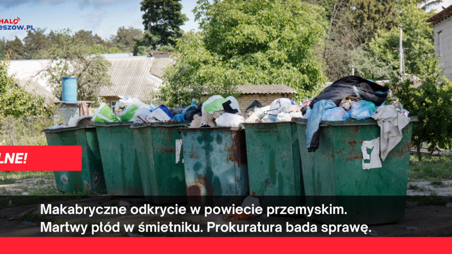 Makabryczne odkrycie w powiecie przemyskim. Martwy płód w śmietniku. Prokuratura bada sprawę.