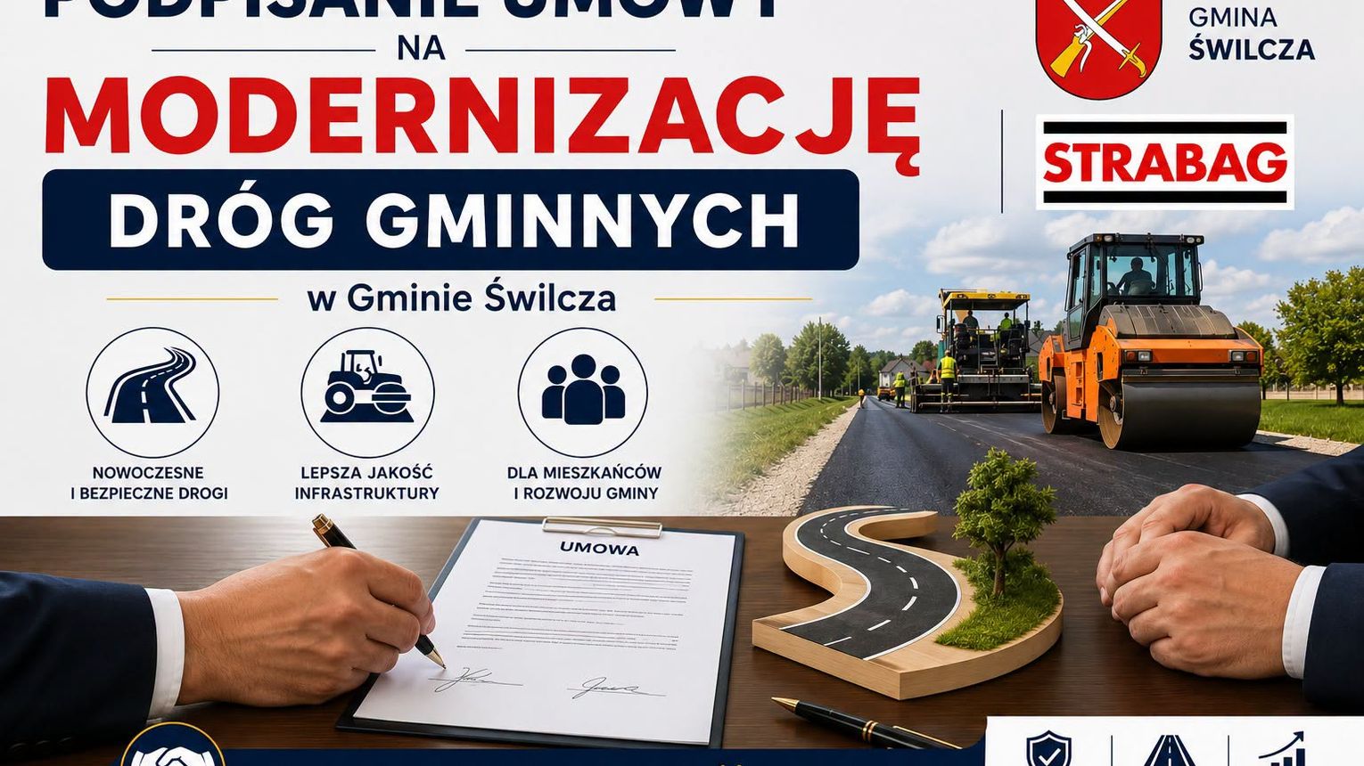 Milionowe inwestycje na drogach w gminie Świlcza. Umowa podpisana, ruszają duże prace w trzech miejscowościach