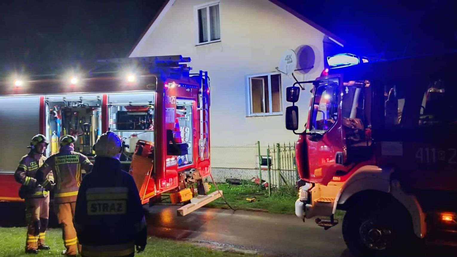 Nocny pożar domu w okolicach Brzozowa