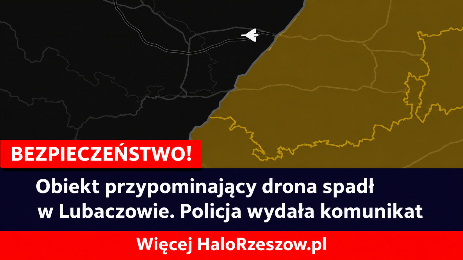 Obiekt przypominający spadł drona w Lubaczowie. Policja wydała komunikat