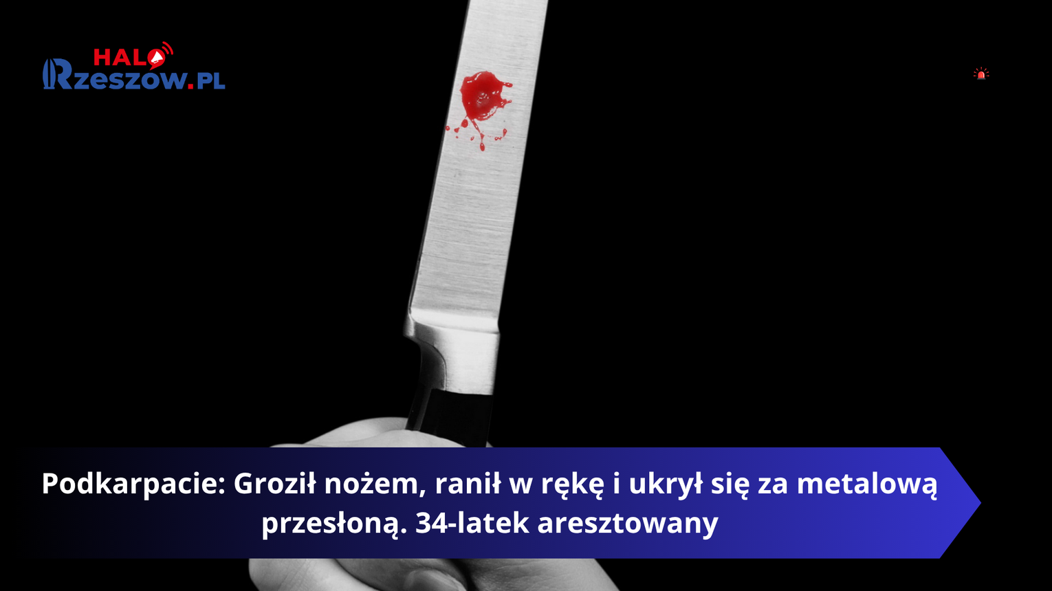 Podkarpacie: Groził nożem, ranił w rękę i ukrył się za metalową przesłoną. 34-latek aresztowany