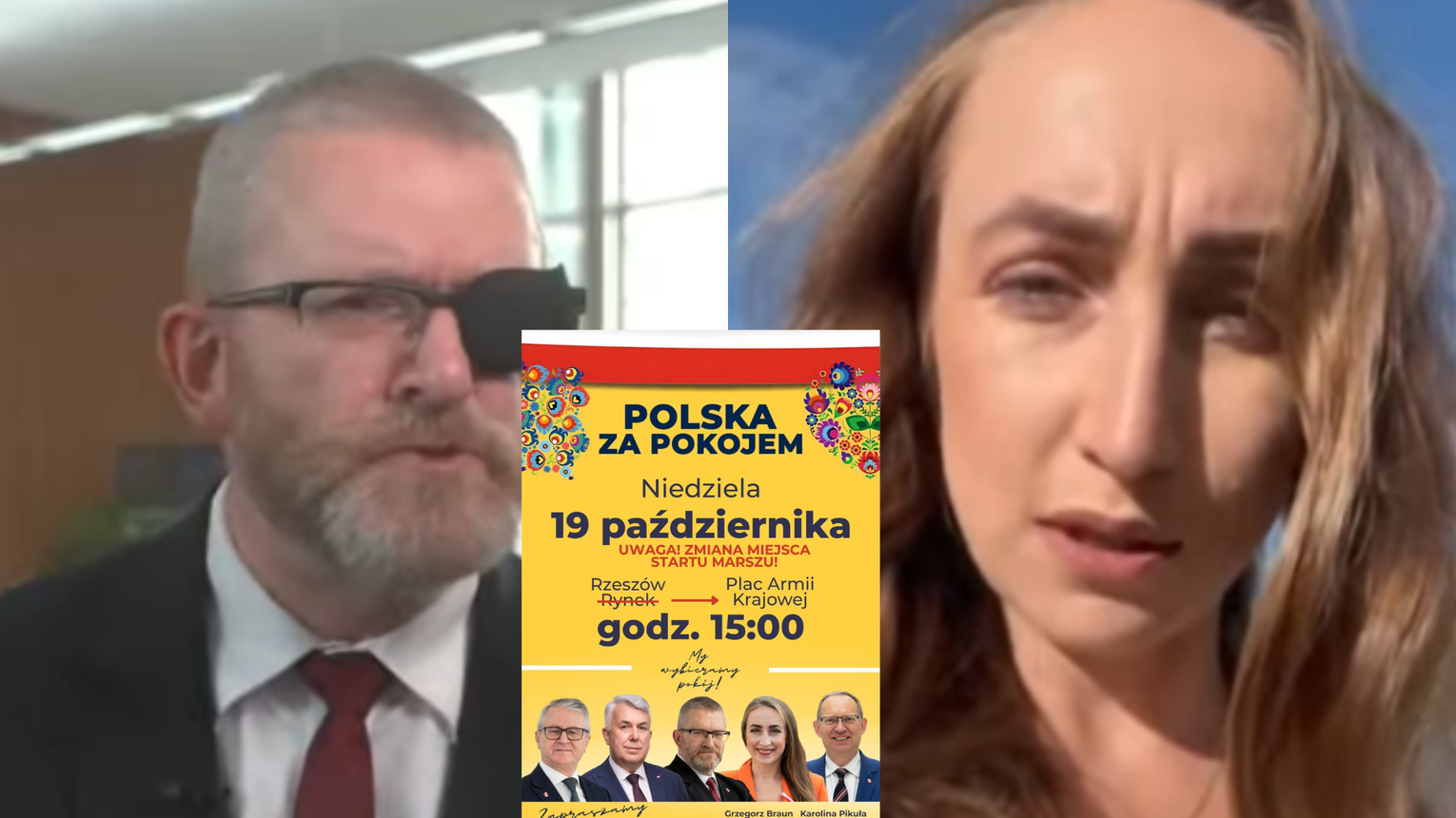 „Polska, jak teraz pójdzie na wojnę, to nie wróci z niej w jednym kawałku”. Braun i Pikuła promują marsz w Rzeszowie